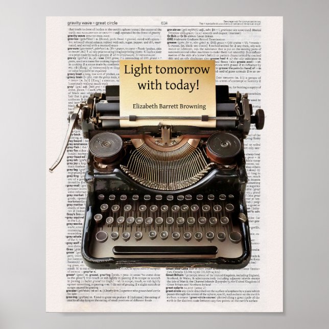 Poster Luz amanhã com a citação atual (Frente)