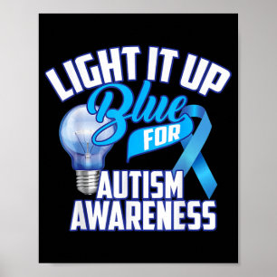 Poster Luz Azul Para A Consciência Do Autismo Oferece Azu