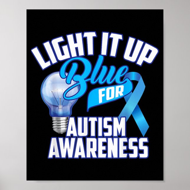 Poster Luz Azul Para A Consciência Do Autismo Oferece Azu (Frente)