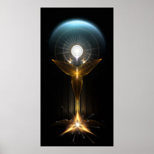 Poster Luz Da Esperança Nas Asas Ouros Da Arte Fractal