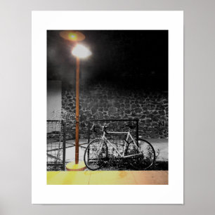 Poster Luz da noite na fotografia da bicicleta