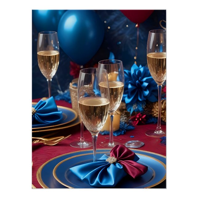 Pôster Luz de Celebração de Férias Festivas de Ano Novo (Frente)