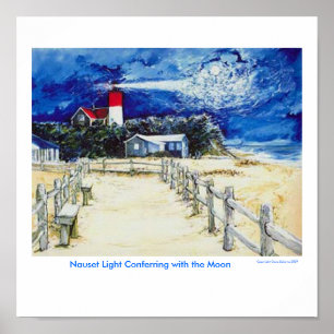 Poster Luz de Nauset que confere com a lua