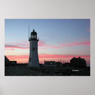 Pôster Luz de Scituate com nuvens cor-de-rosa