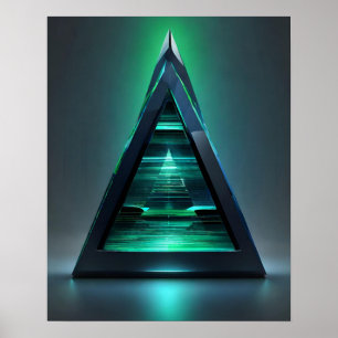 POSTER LUZ DE TEAL VERDE PIRAMID