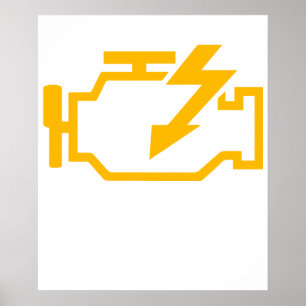 Poster Luz de Verificação do Motor Humorística Mecânico M