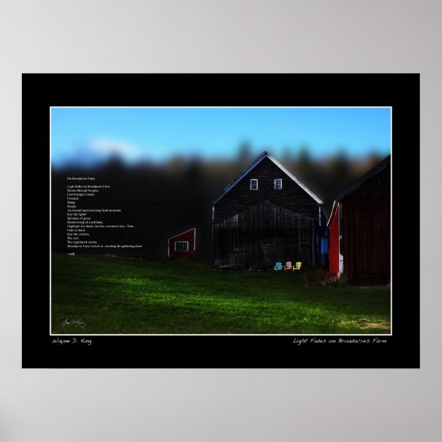 Poster Luz desaparece no Broadacres Fazenda Image & Poem  (Frente)