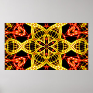 Poster Luz do palco do ouro abstrato.