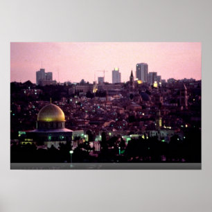Poster Luz do sol sobre a Cidade Velha de Jerusalém, Isra