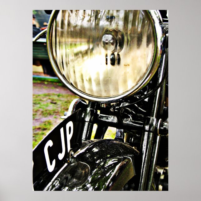 Pôster Luz frontal e chapa de matrícula da motocicleta Vi (Frente)