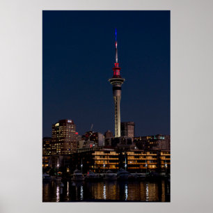 Poster Luz noturna de Auckland, Sky Tower,