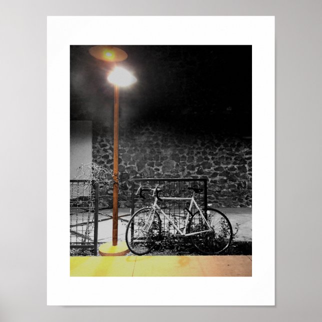 Poster Luz Noturna na Fotografia da Bicicleta (Frente)