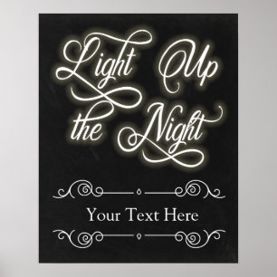 Poster Luz personalizada para cima do sinal noturno - Adi