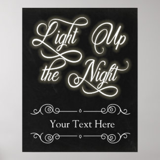 Poster Luz personalizada para cima do sinal noturno - Adi