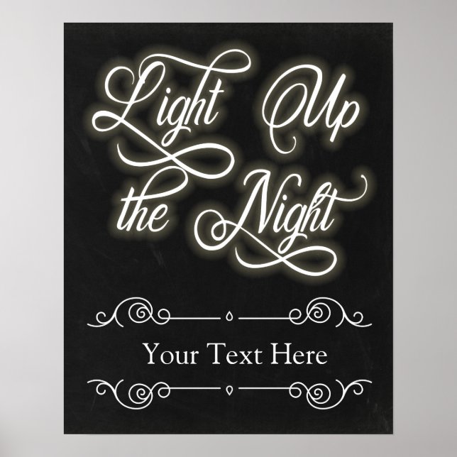 Poster Luz personalizada para cima do sinal noturno - Adi (Frente)