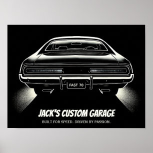 Poster Luz Traseira Silenciosa – Silhueta de Carro Voidfo