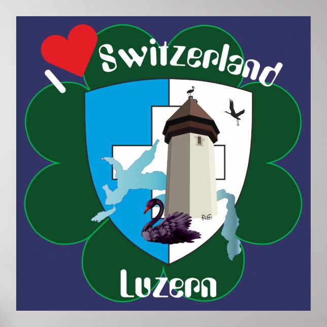 Pôster Luzern Schweiz Suiça (Frente)