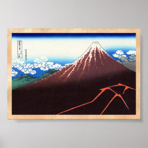 Poster Luzes abaixo do cume Katsushika Hokusai