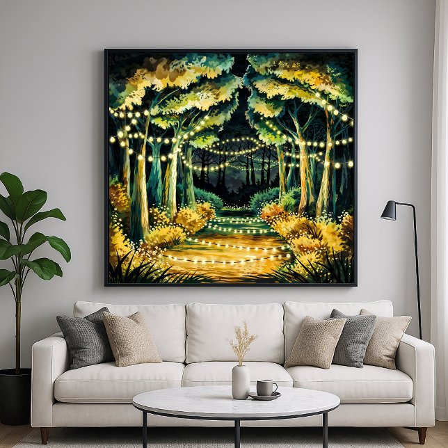 Poster Luzes da Floresta Noturna - Estilo Símico do Sábio (Criador carregado)
