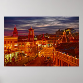 Poster Luzes da Kansas City Plaza ao Pôr do Sol