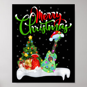 Poster Luzes de árvore de Natal Chapéu de Papai Noel Ukul