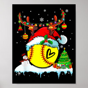 Poster Luzes de Chapéu de Papai Noel Rena de Natal de Sof