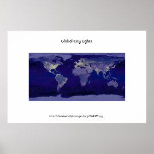 Poster Luzes de cidades globais