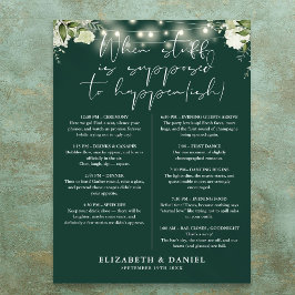 Poster Luzes de Corda Esmeralda Itinerário de Casamento F