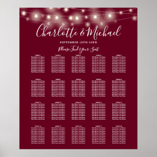 Poster Luzes de Corda Grinalda Assento Casamento