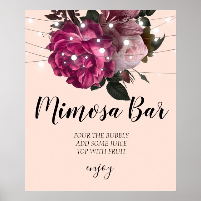 Poster Luzes de corda russa chá de panela mimosa bar P (Frente)