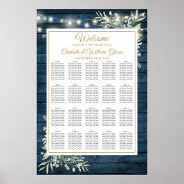 Poster Luzes de Corda Rústicas Azuis Gráfico de Assentos