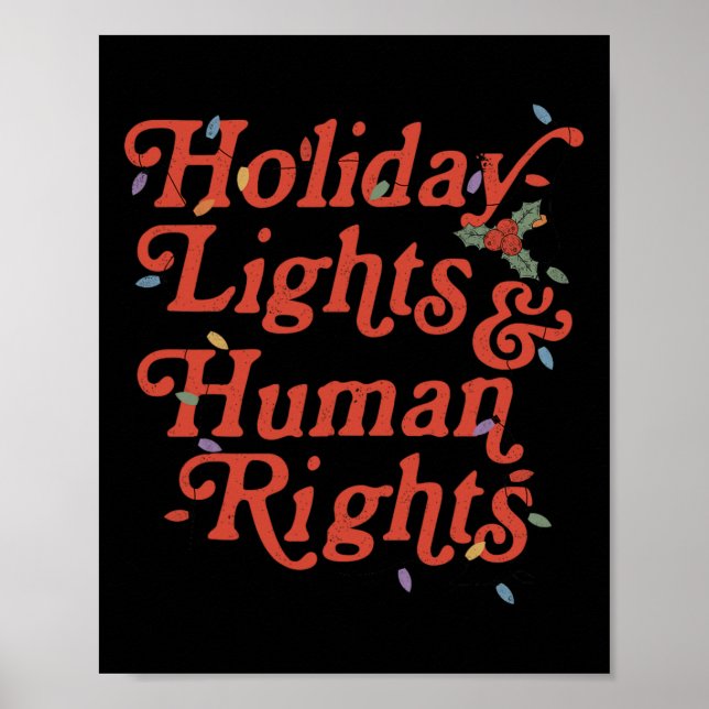 Poster Luzes de Feriado e Direitos Humanos Natal Divertid (Frente)