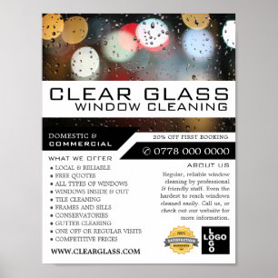 Poster Luzes de Janela, Publicidade de Limpeza de Janela