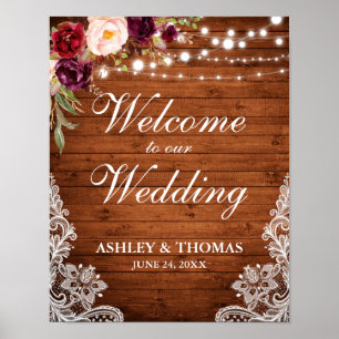 Poster Luzes de madeira russa de casamento Luzes de renda