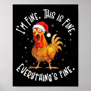 Poster Luzes de Natal de Frango Engraçadas Estou Bem Isso