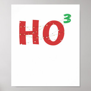 Poster Luzes de Natal do nerd HOHOHO da matemática do
