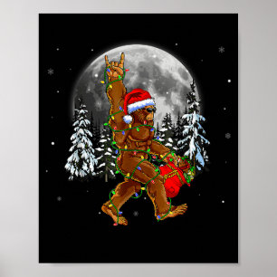 Poster Luzes de Natal do Papai Noel Pé-Grande Árvore de N