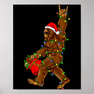 Poster Luzes de Natal do Papai Noel Pé Grande Funny Sasqu