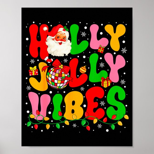 Poster Luzes de Natal do Papai Noel Vibrações Alegres de  (Frente)