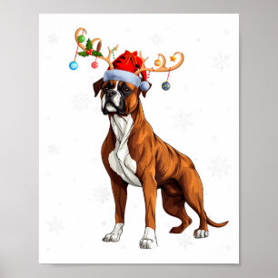 Poster Luzes de Natal femininas Rena Santa Chapéu Bullmas