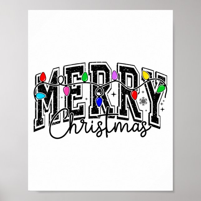 Poster Luzes de Natal Festivas Alegres & Brilhantes (Frente)