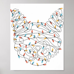 Poster Luzes de Natal Gato - Natal Engraçado