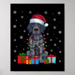 Poster Luzes de Natal Papais noeis Cachorro de Ponteiro C