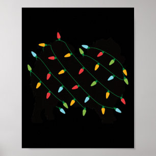 Poster Luzes de Natal Presente Justo Pomeraniano para Cão