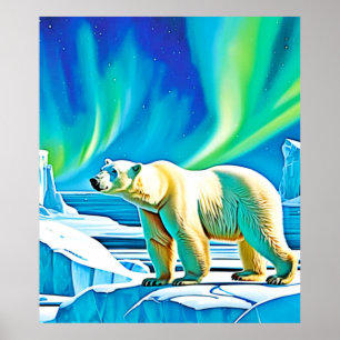 Poster Luzes de Norte do Urso Ártico