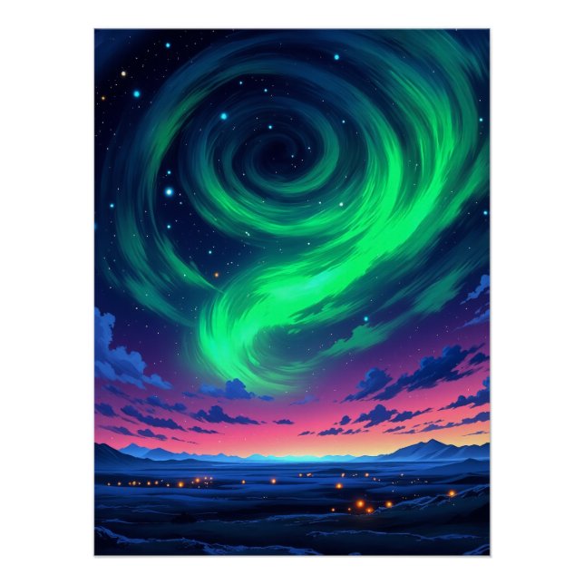 Pôster Luzes de norte mágicas (Frente)