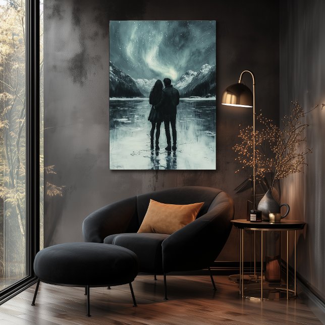 Poster Luzes de Norte românticas - Arte Carvical (Criador carregado)