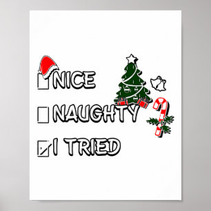 Poster Luzes de Pijama de Natal Engraçadas Bonito Malvado