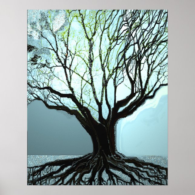 Poster Luzes de Raízes Azuis (Frente)
