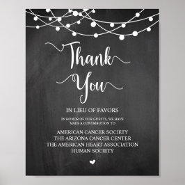 Poster Luzes de String, Donação de Casamento, Contribuiçã